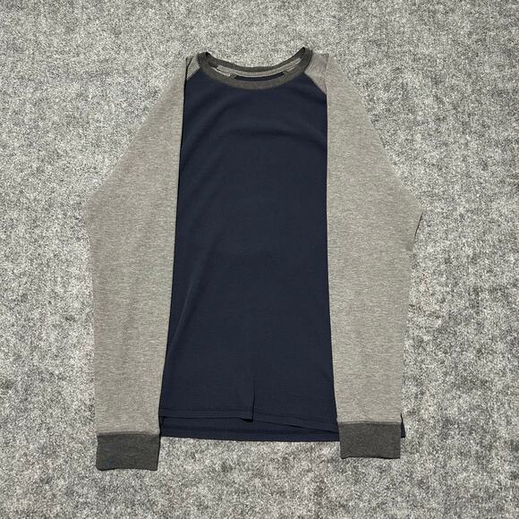Old Navy Soft-Washed Thermal Long Sleeve Shirt Gray/Navy Men’s Large - Picture 1 of 6